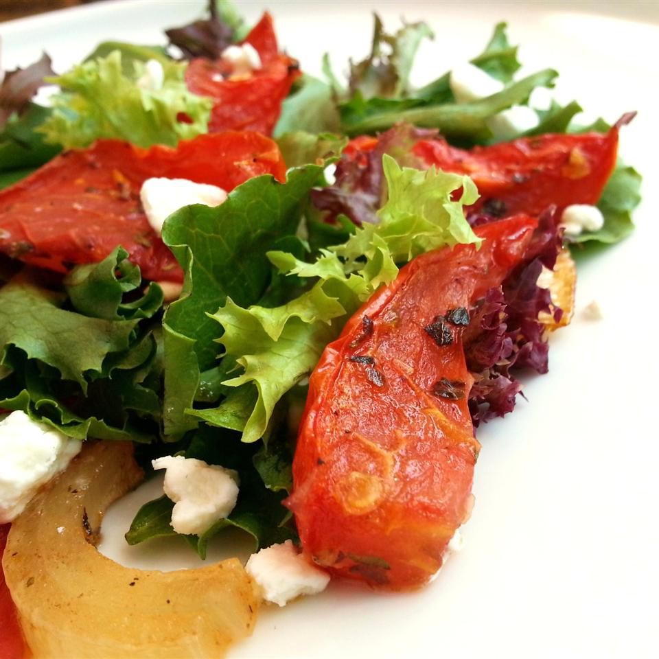 Roasted Tomato Salad on white dish