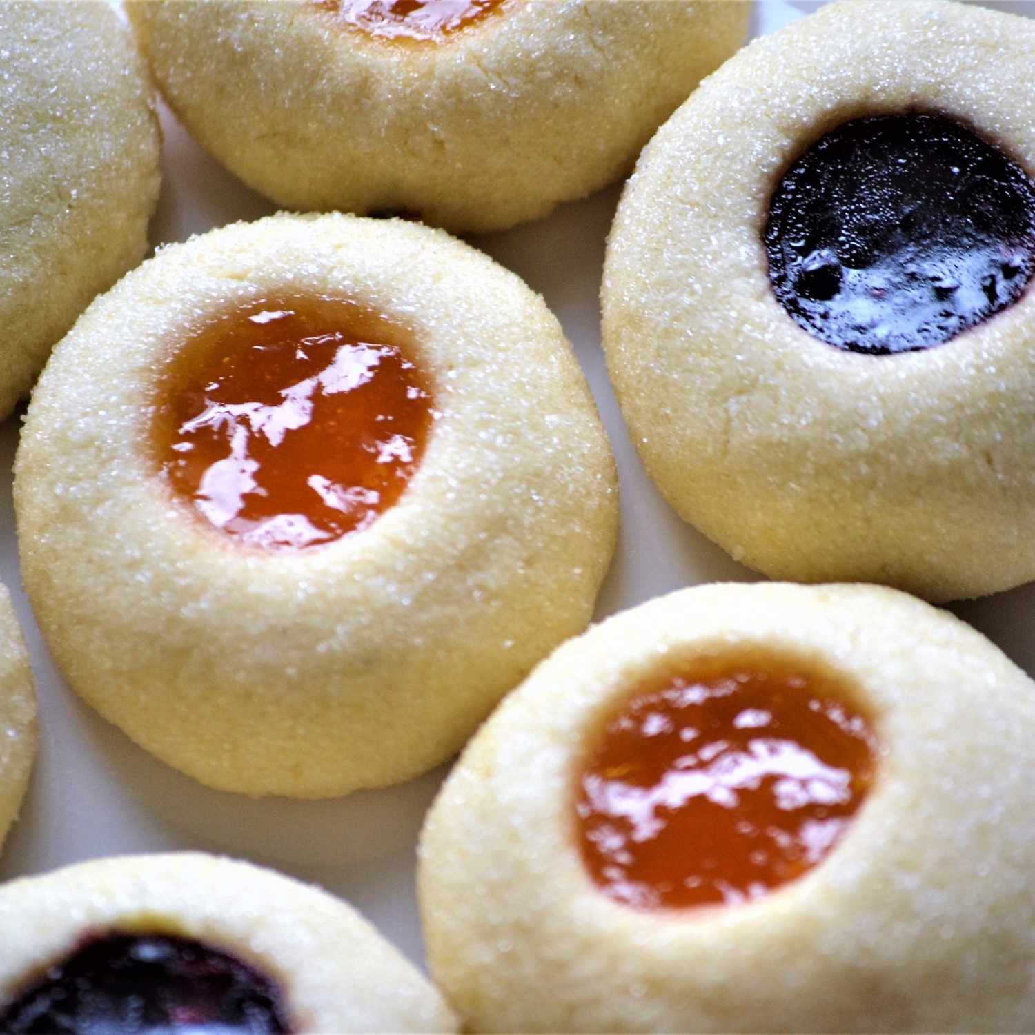 close up of Perfect Thumbprint Cookies