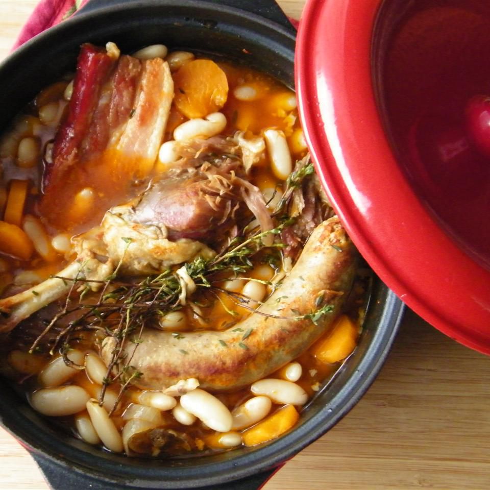 Chef John's Cassoulet in a red cocotte