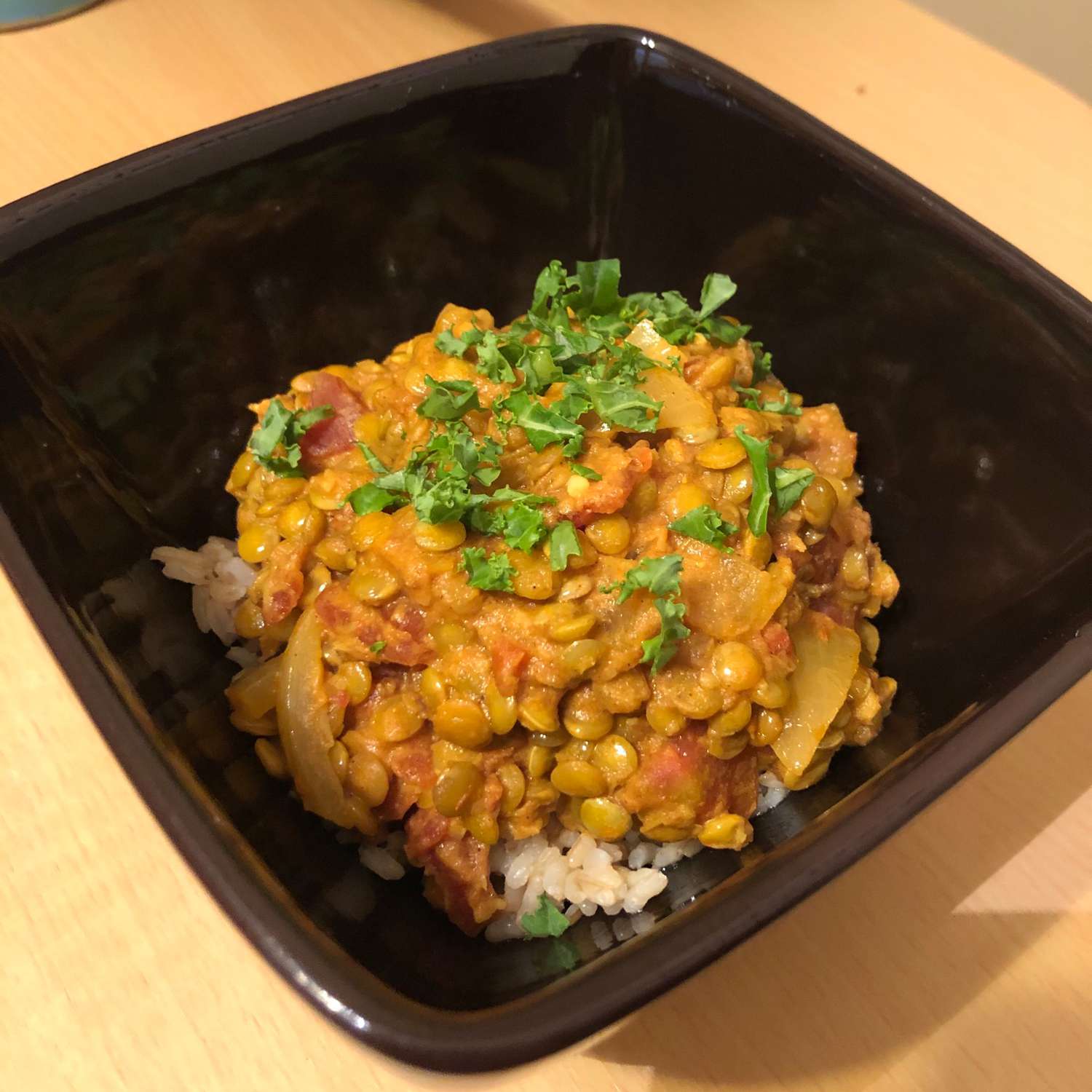 Coconut-Curry Lentil Stew Served Over Quinoa
