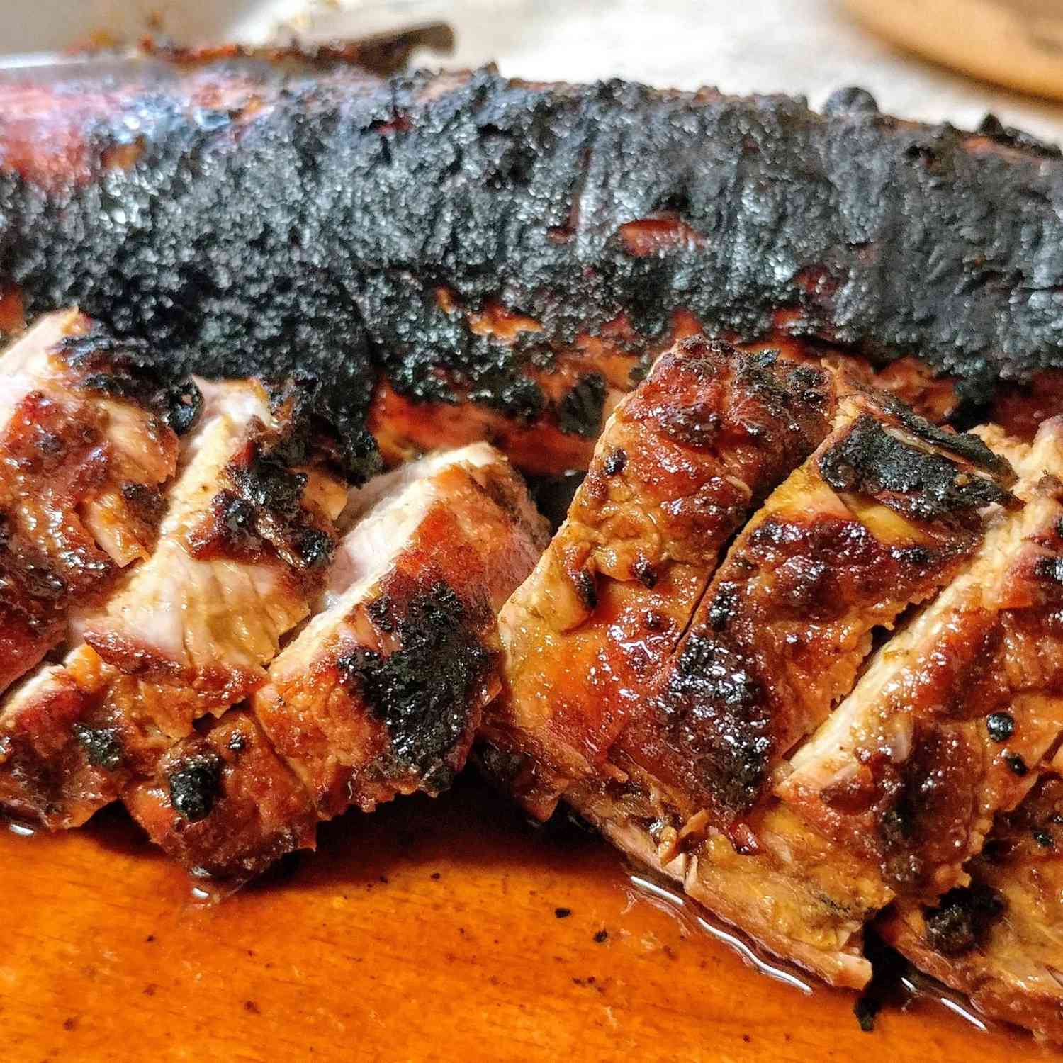 sliced pork tenderloin with seasoning