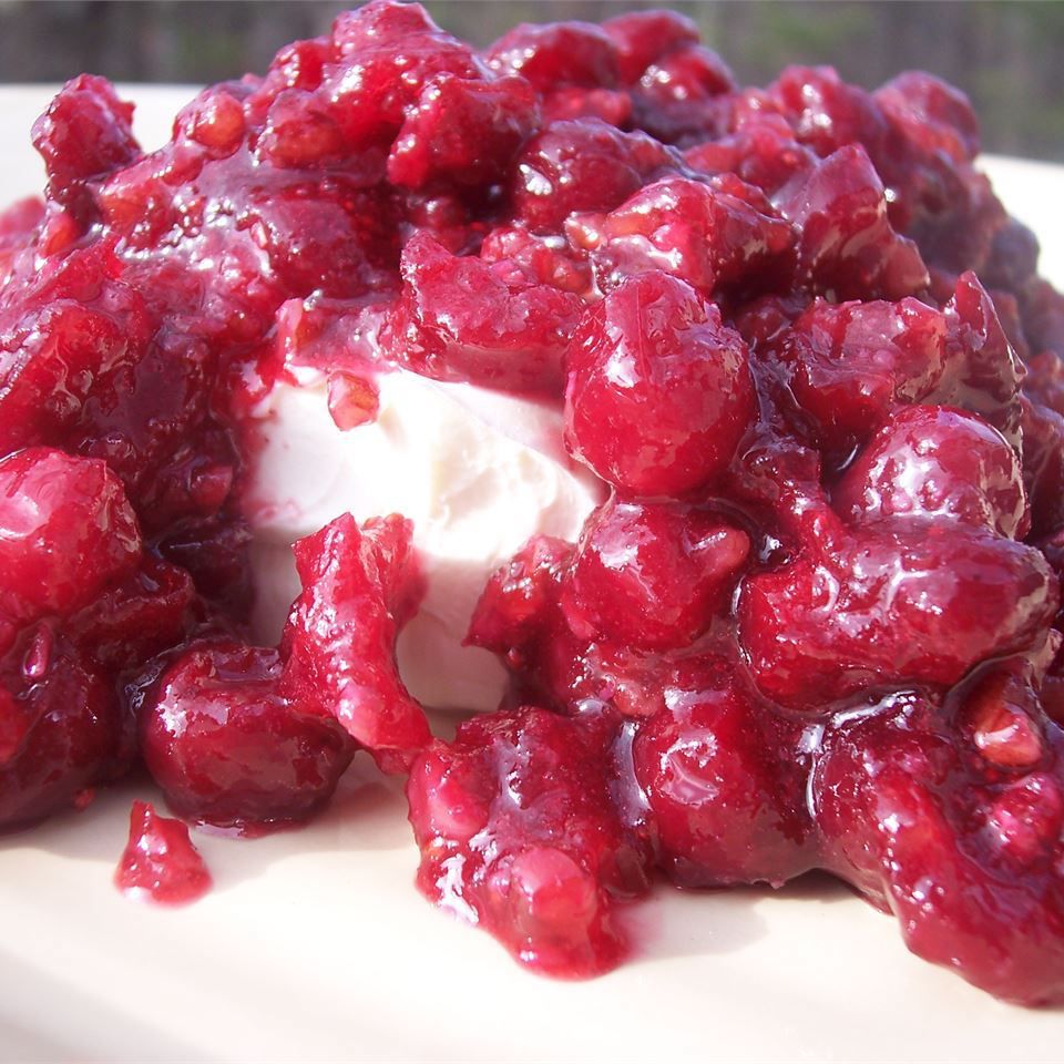 cranberry dip on a white dish