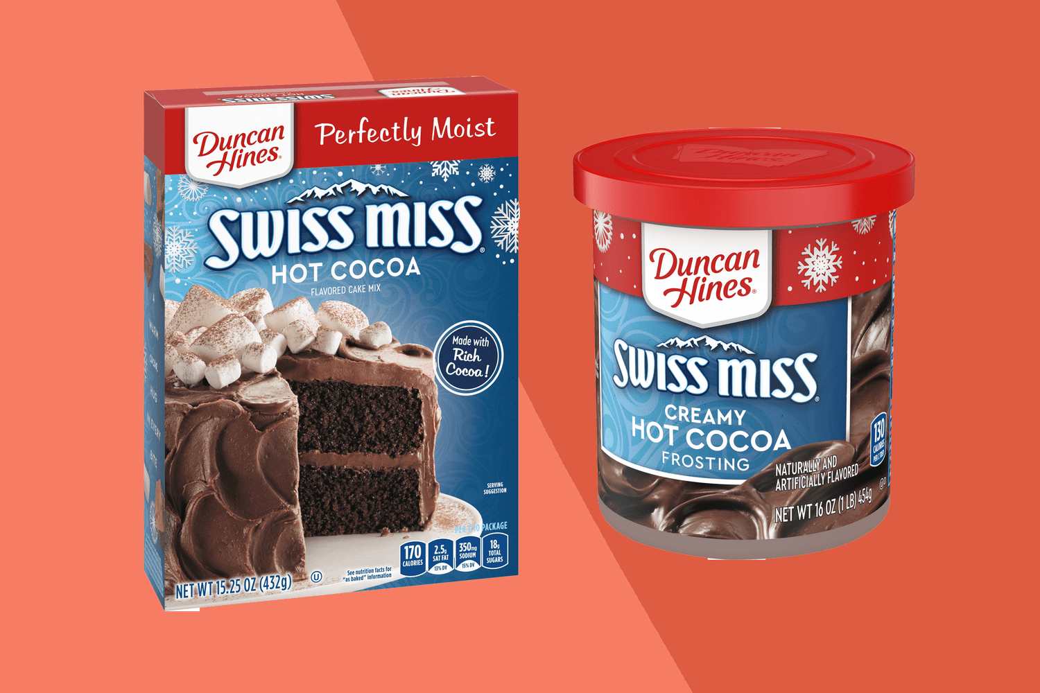 Duncan Hines' Swiss Miss Hot Cocoa Cake Mix and Frosting