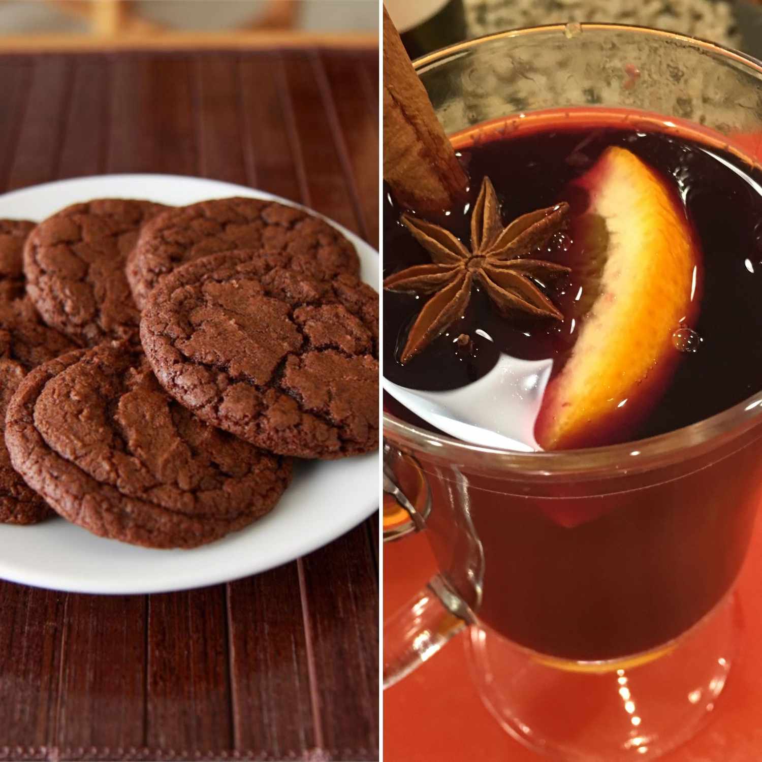 Chocolate Cookies and a mug of Mulled Wine