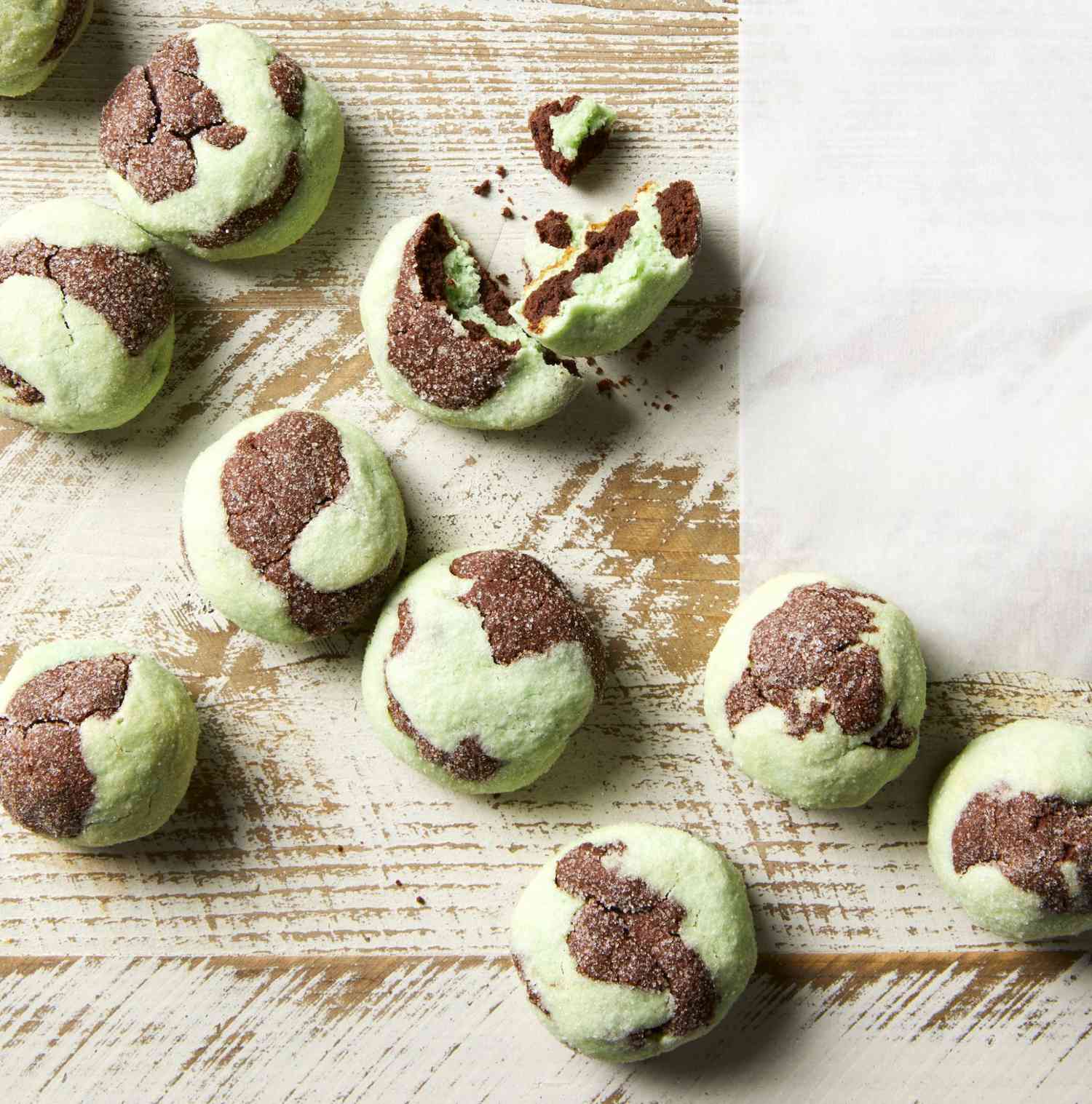 Chocolate-Mint Marble Cookies