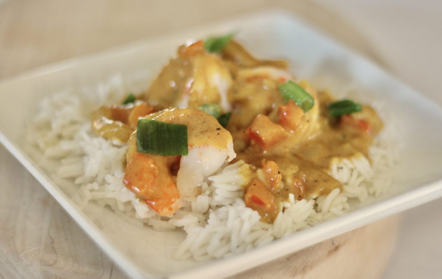 coconut shrimp curry over rice