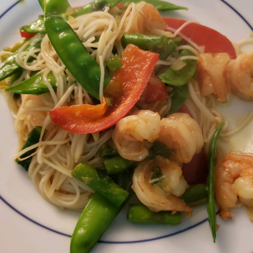 Singapore Noodle Curry Shrimp
