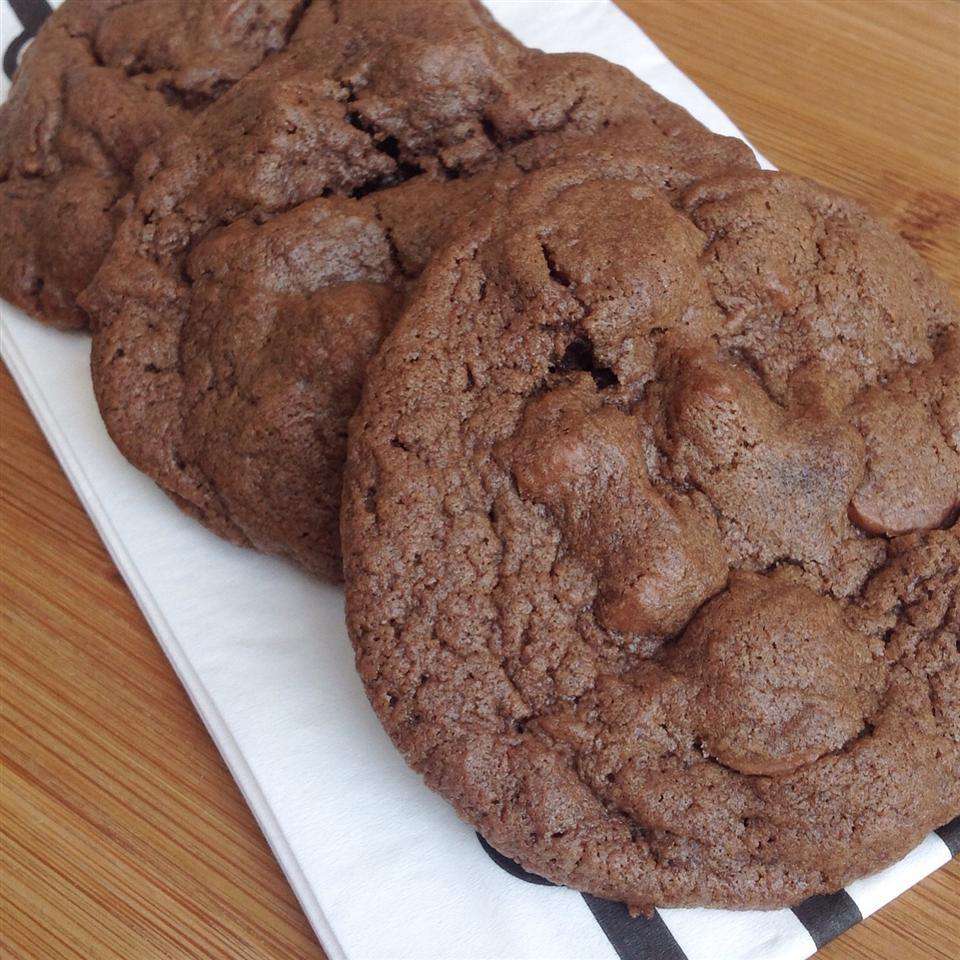 Vegan Chocolate Chocolate Chip Cookies on a white plate