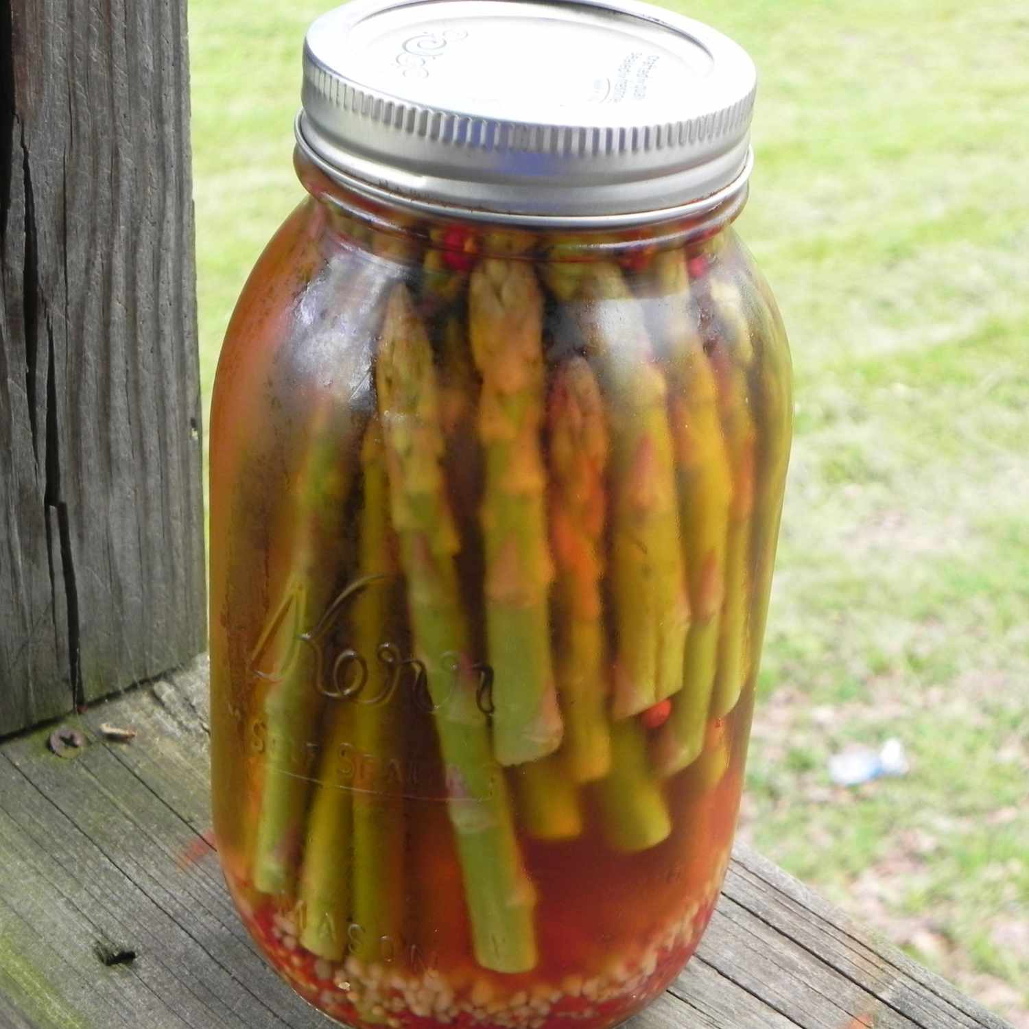 Quick-Pickled Spicy Asparagus in a jar