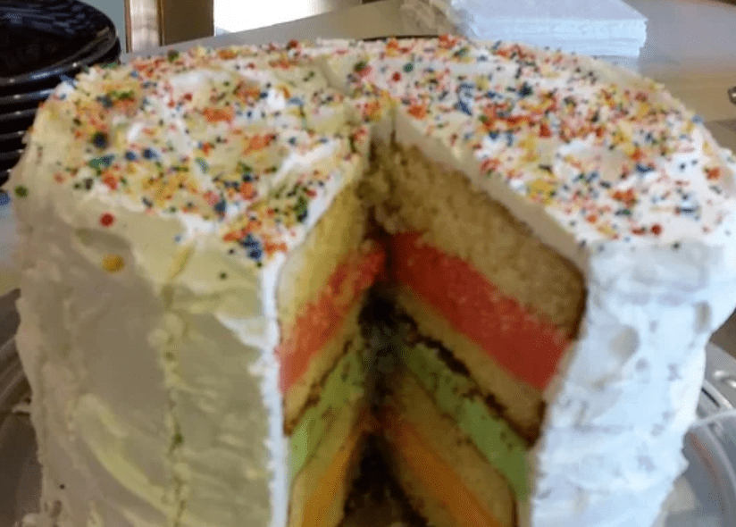 Rainbow Sherbet Cake