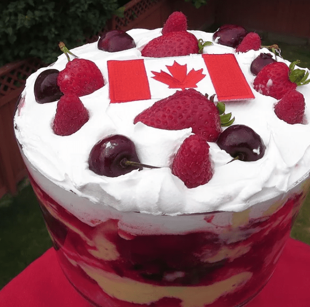 Canada Day Three Berry Trifle