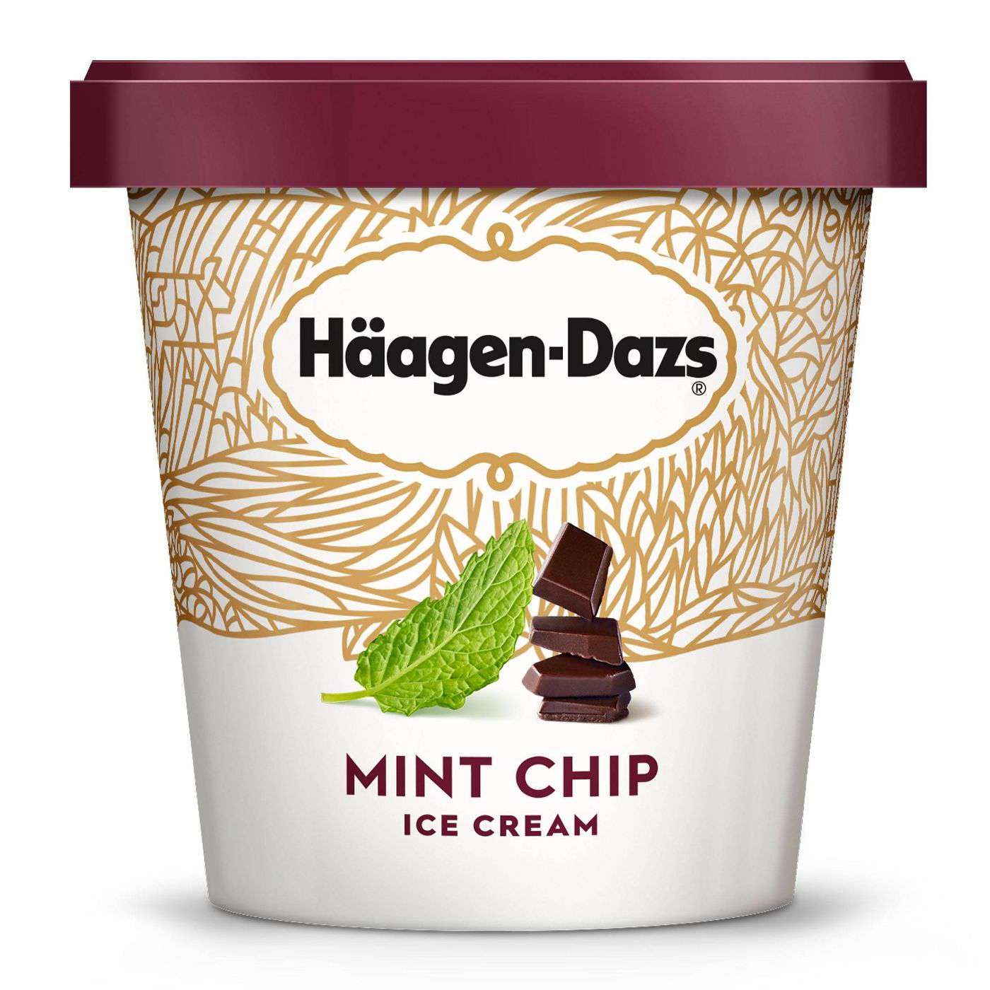pint of Haagen Dazs mint chip ice cream