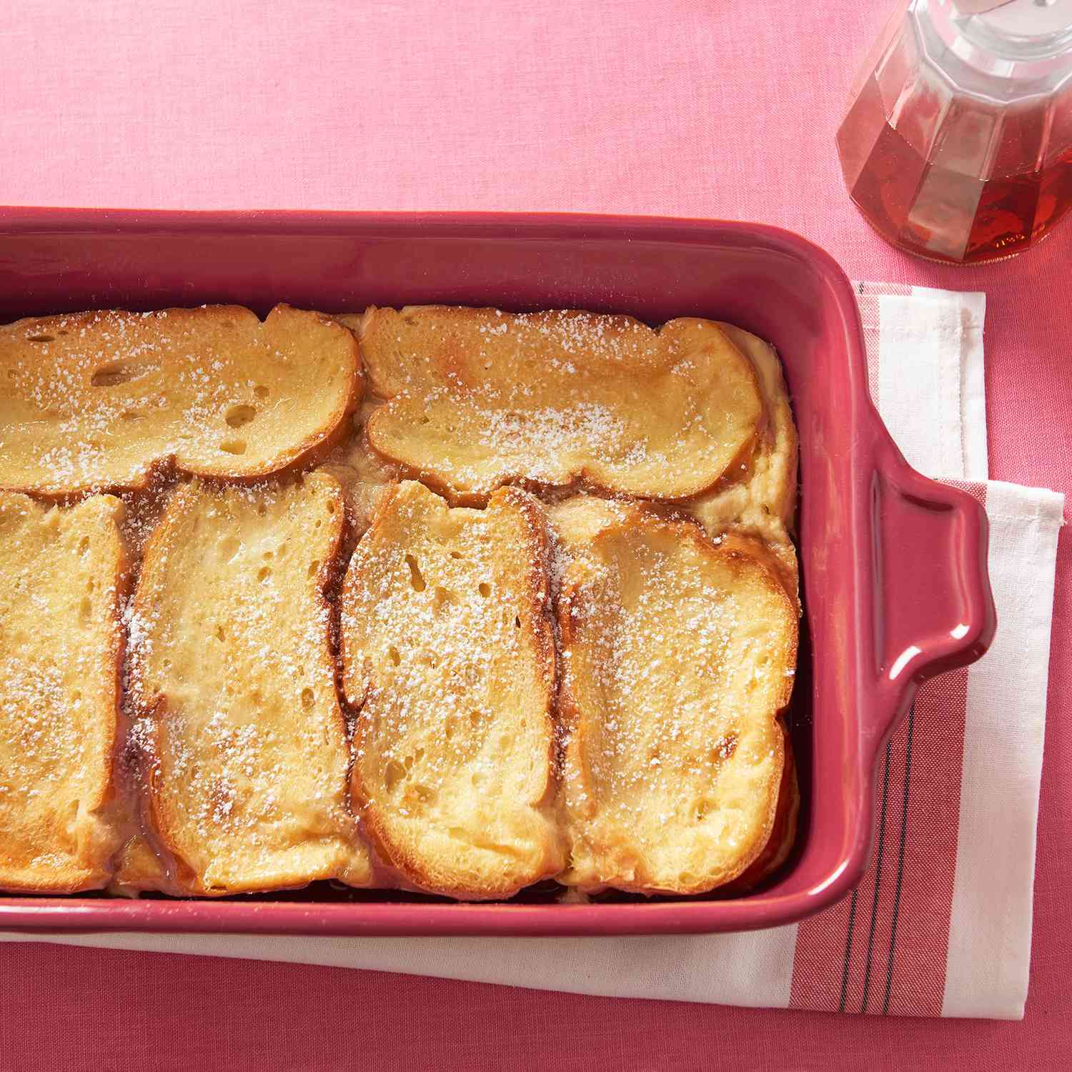 overhead shot artfully patterned French toast slices