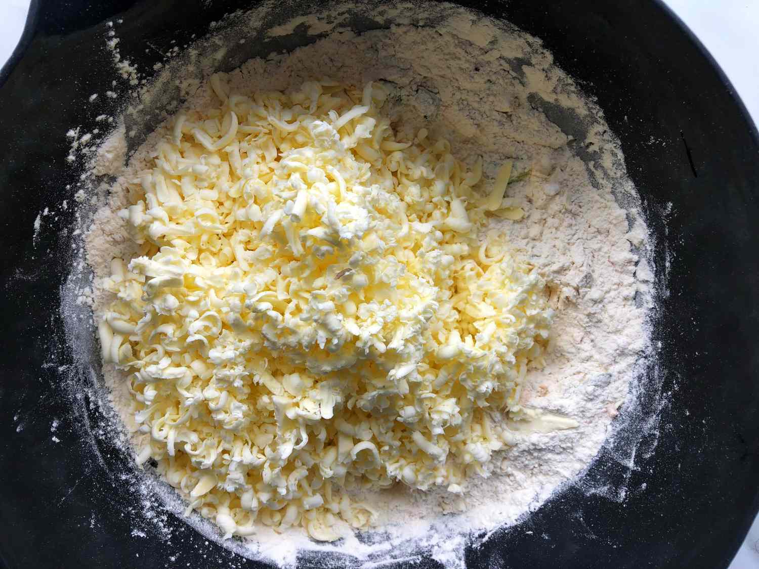 dry biscuit mixture plus grated butter