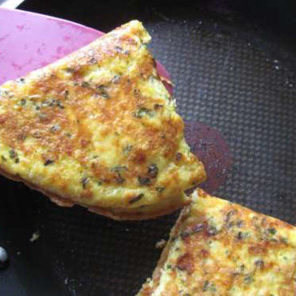 slices of omelet made with ramps