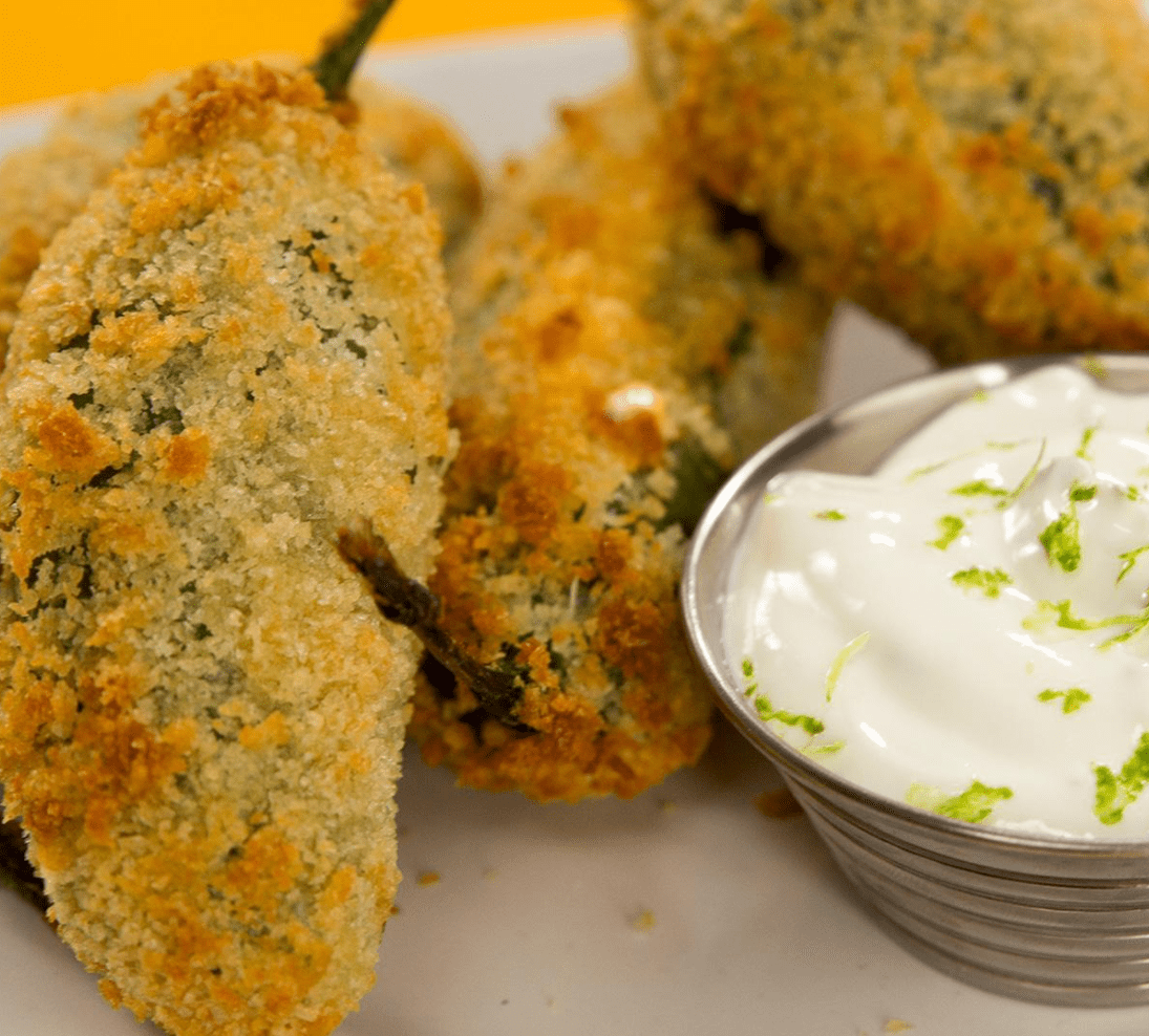 crispy breaded air fryer fried jalapeno poppers with dipping sauce