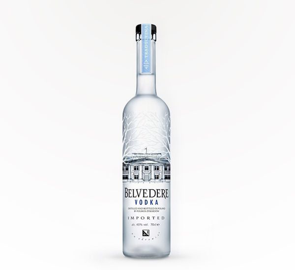 Belvedere vodka in clear bottle