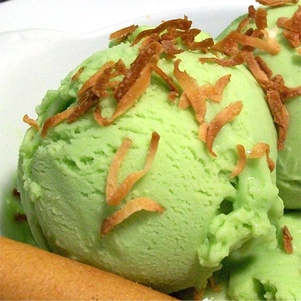 close up of Coconut-Avocado Ice Cream