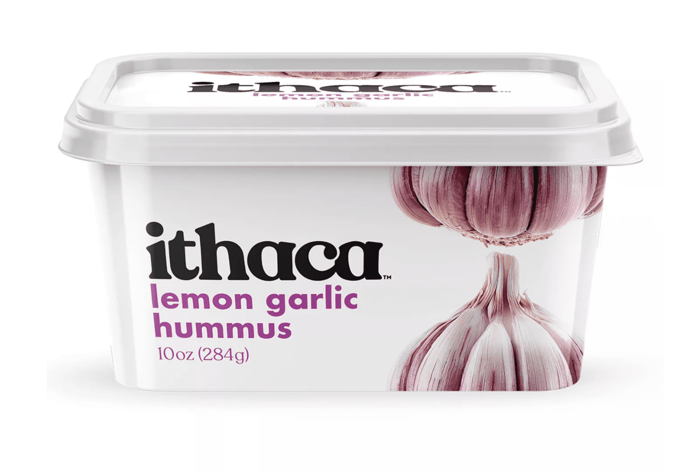 container or ithaca lemon garlic hummus