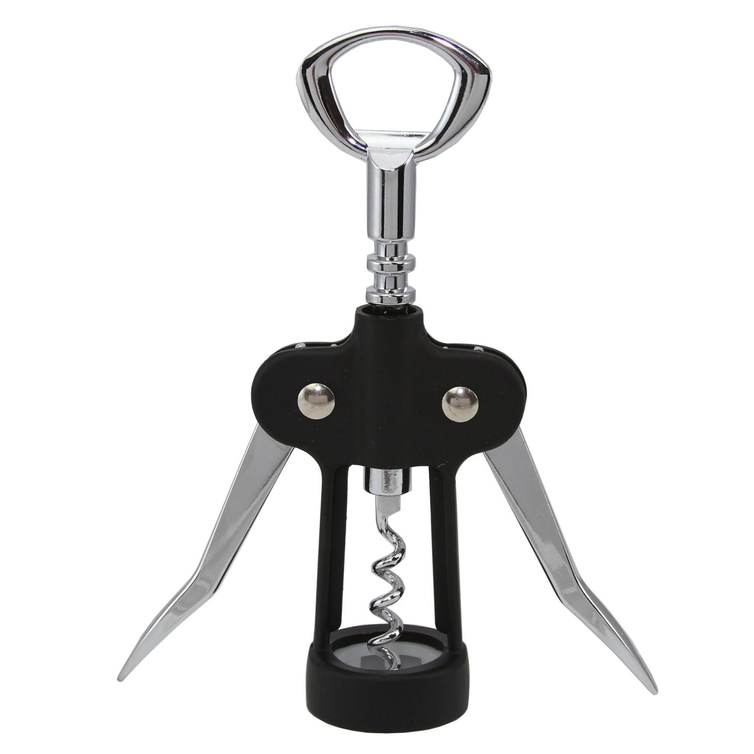 Oneida Black Soft Touch Wing Corkscrew with Bottle Opener