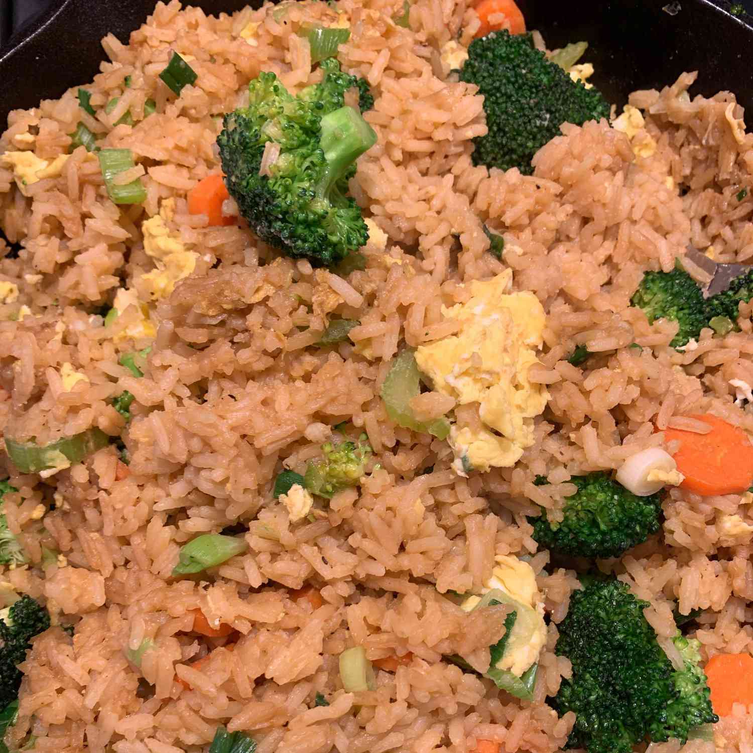 close up of Broccoli and Rice Stir Fry