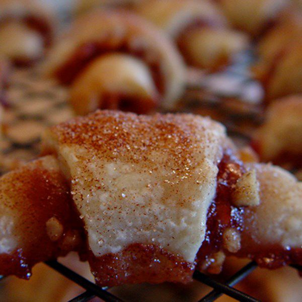 rugelach with raspberry and apricot
