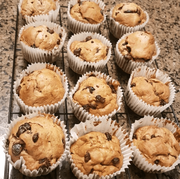 <p>These quick and easy muffins start with gluten-free baking mix (such as Arrowhead Mills). An optional scoop of vanilla protein powder adds extra oomph. </p>
                          