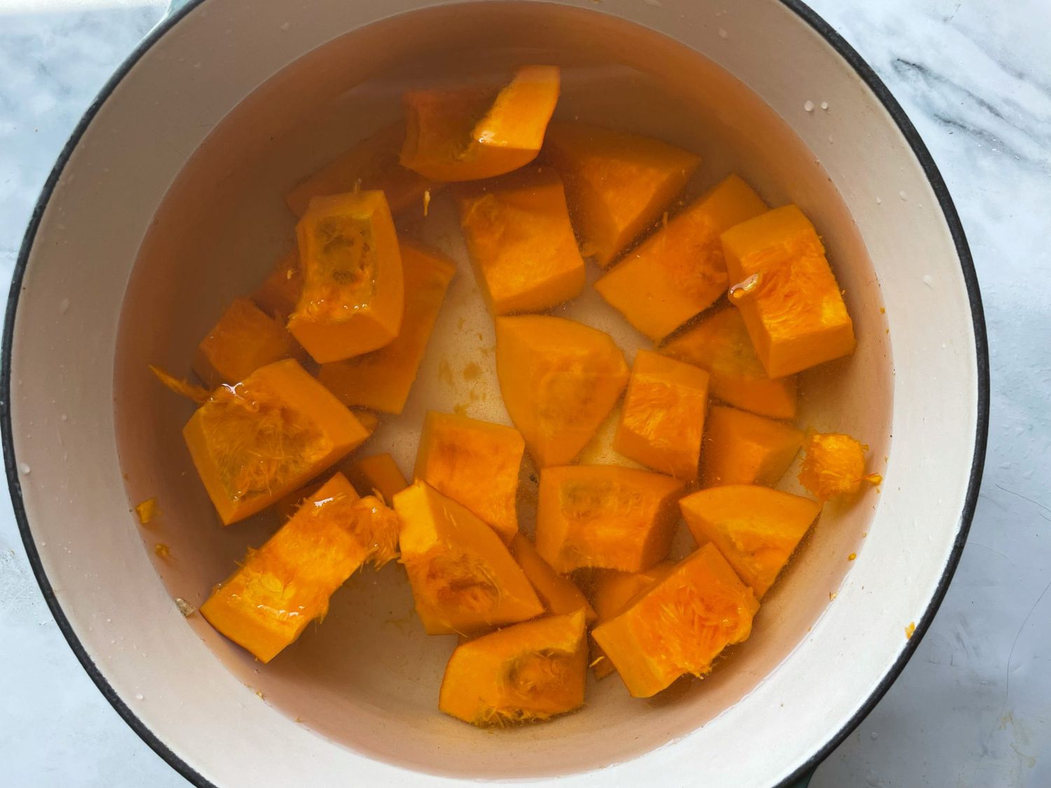 boiled pumpkin chunks