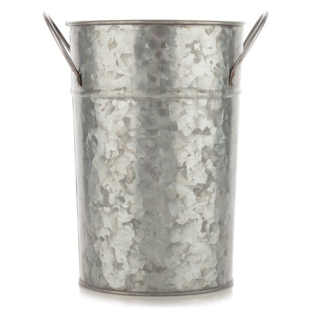 galvanized metal vase with handles