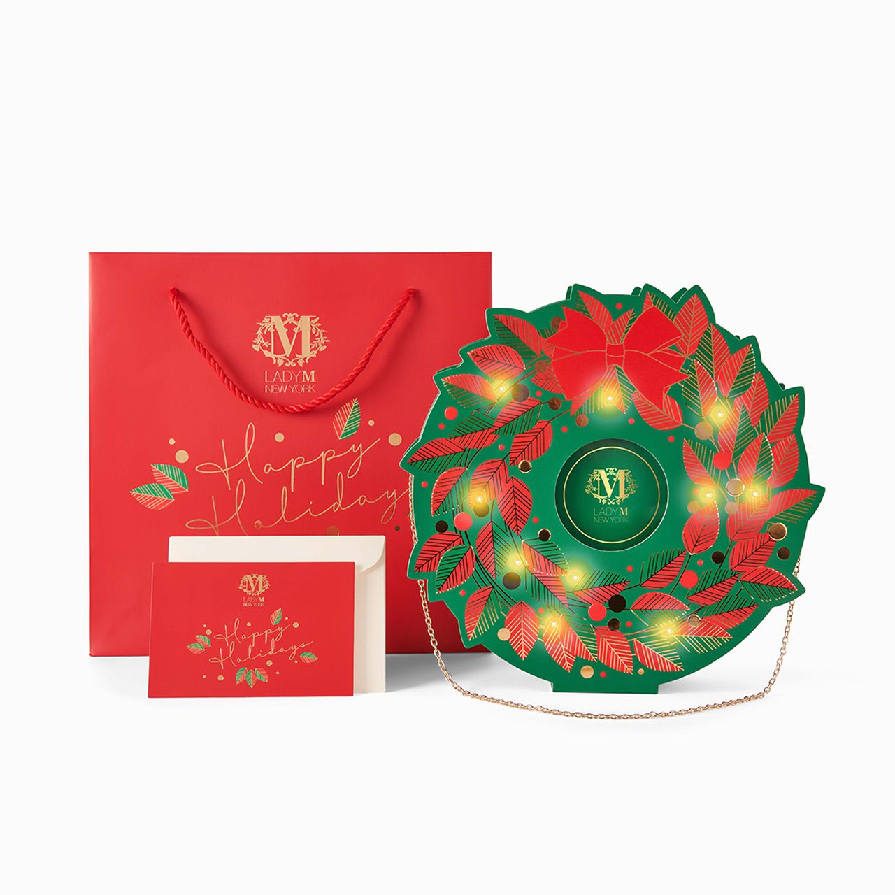 wreath shaped advent calendar with gift bag