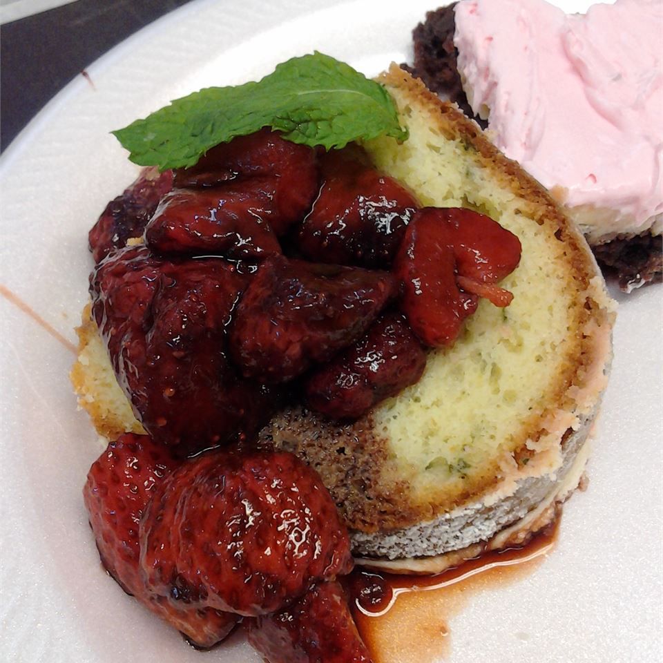 Basil Cake with Balsamic Strawberries