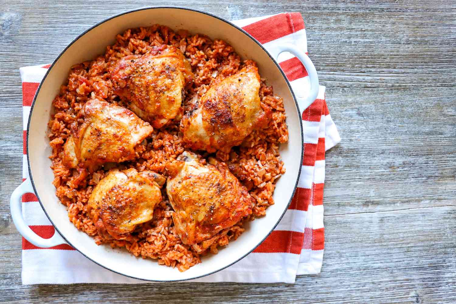 Paprika Chicken Thighs and Rice Skillet