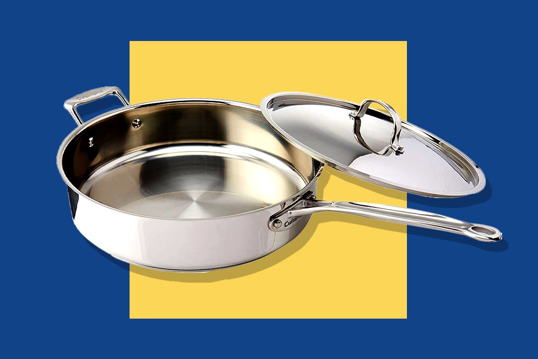 Cuisinart 733-30H Chef's Classic Stainless 5-1/2-Quart Saute Pan with Helper Handle and Cover, Silver