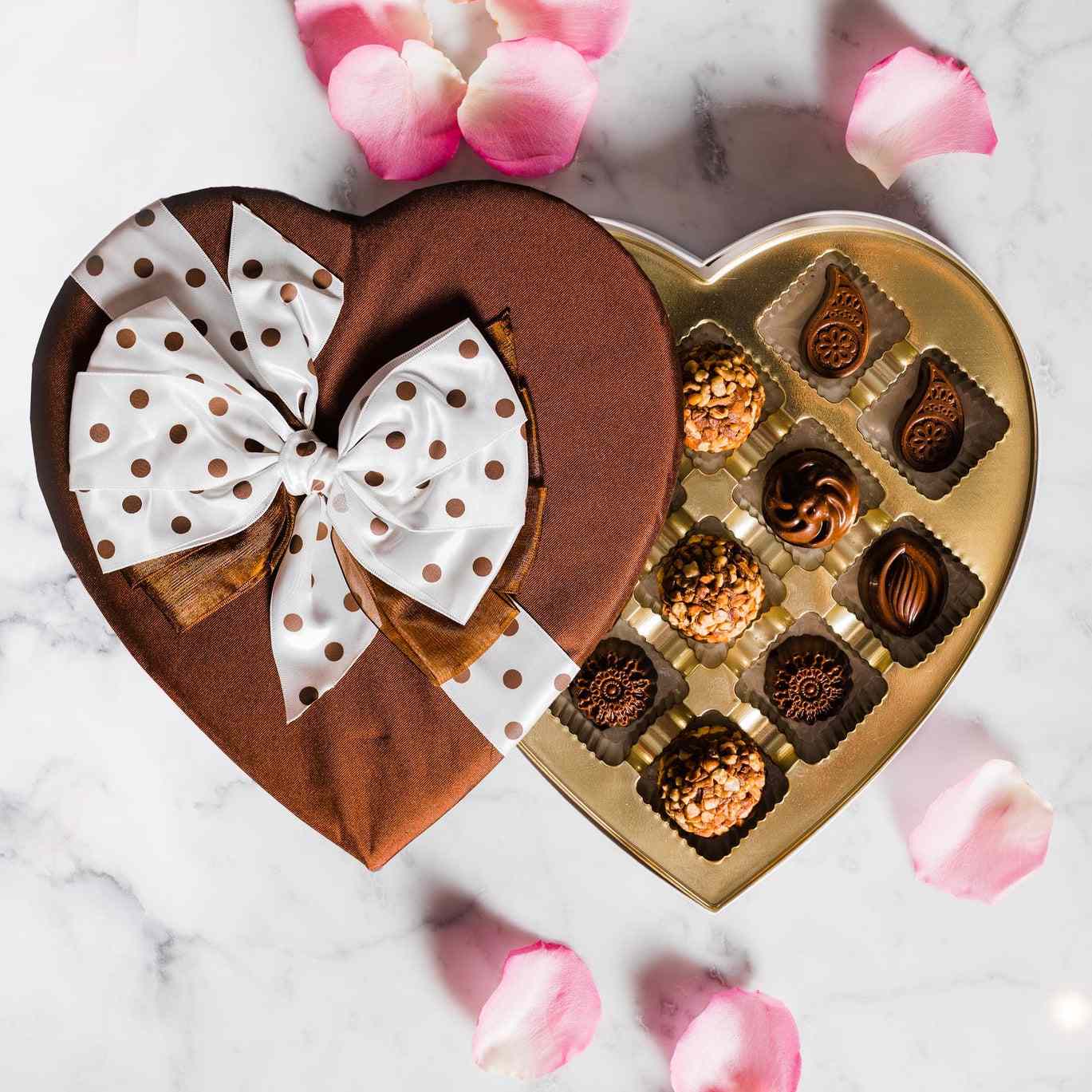 heart shaped box of Good Girl Chocolate Assorted Chocolate 13 pieces