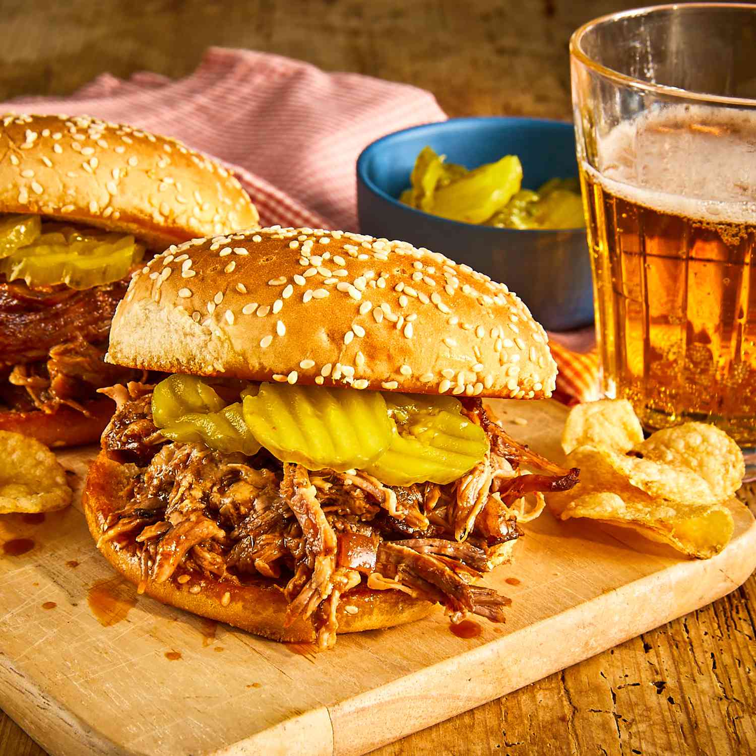 Slow Cooker Texas Pulled Pork sandwiches