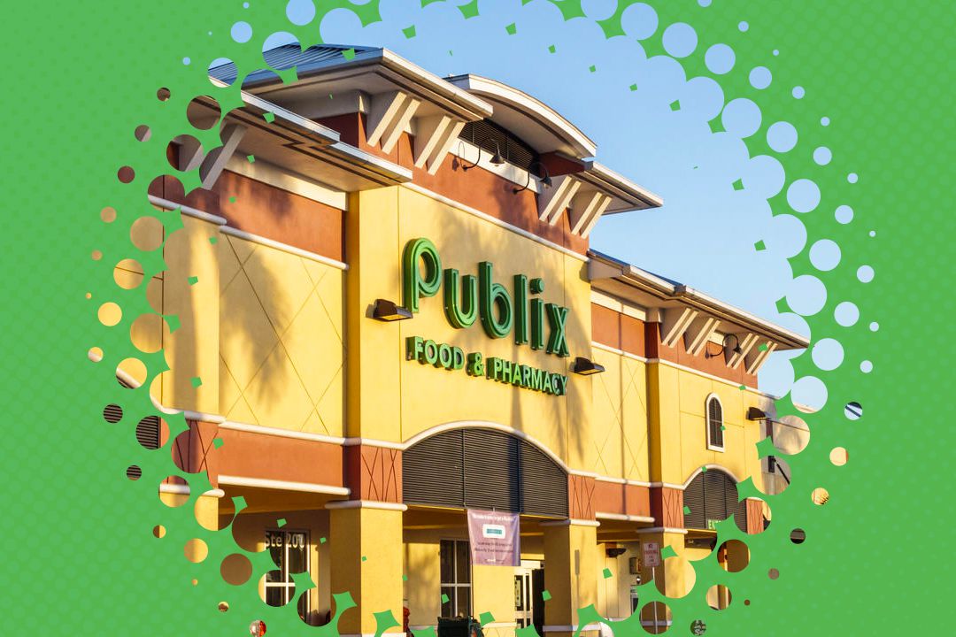 Publix storefront on a green background