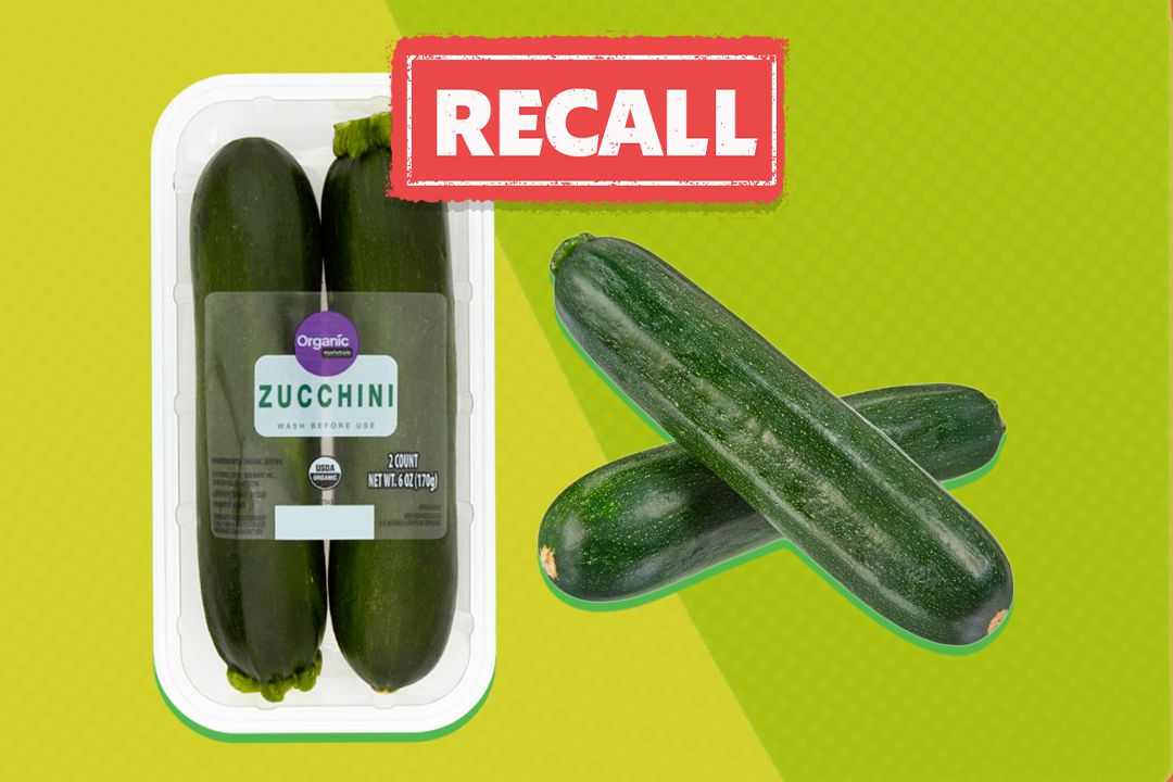 package of zucchini and two zucchini stacked