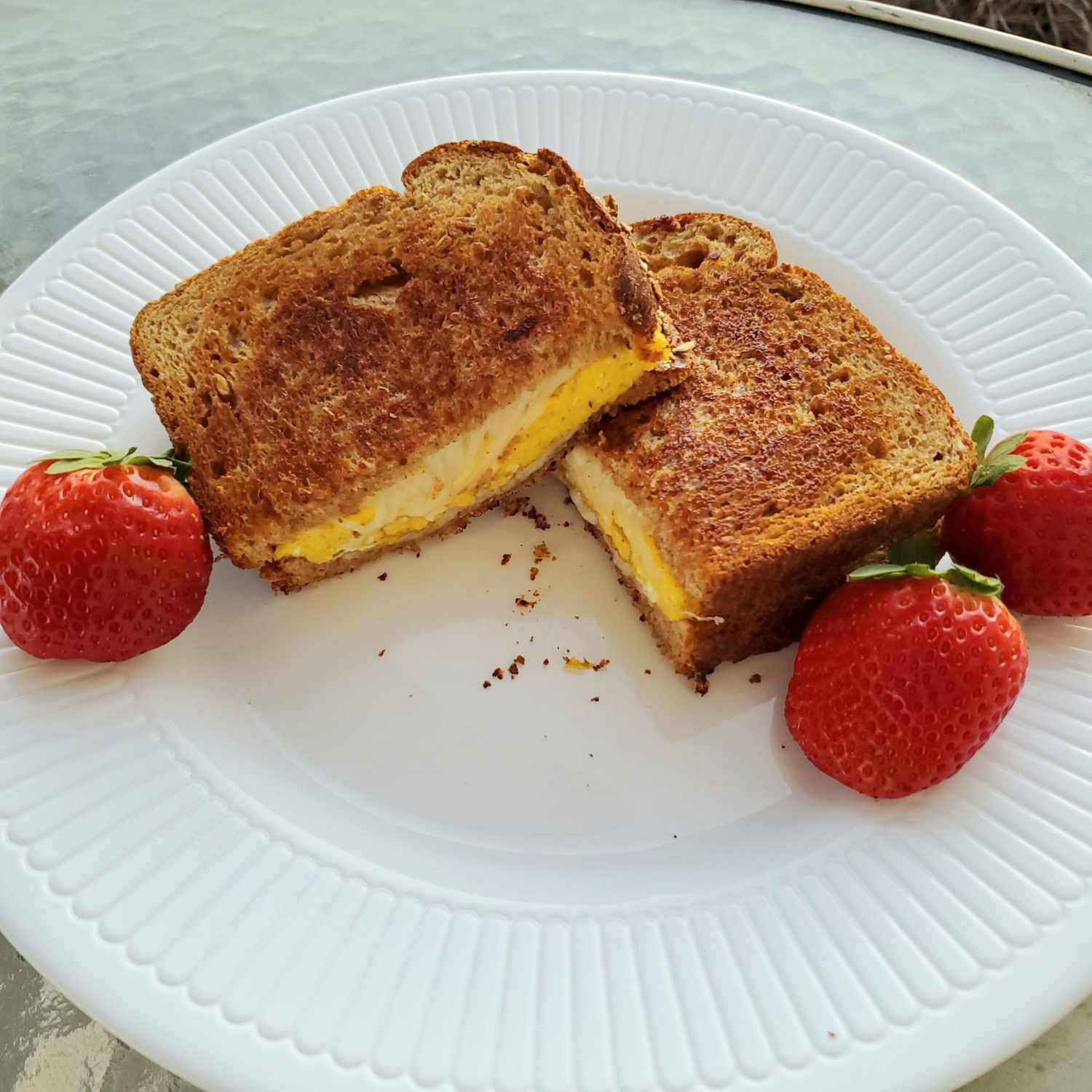 Grilled Cheese and Scrambled Egg Sandwich