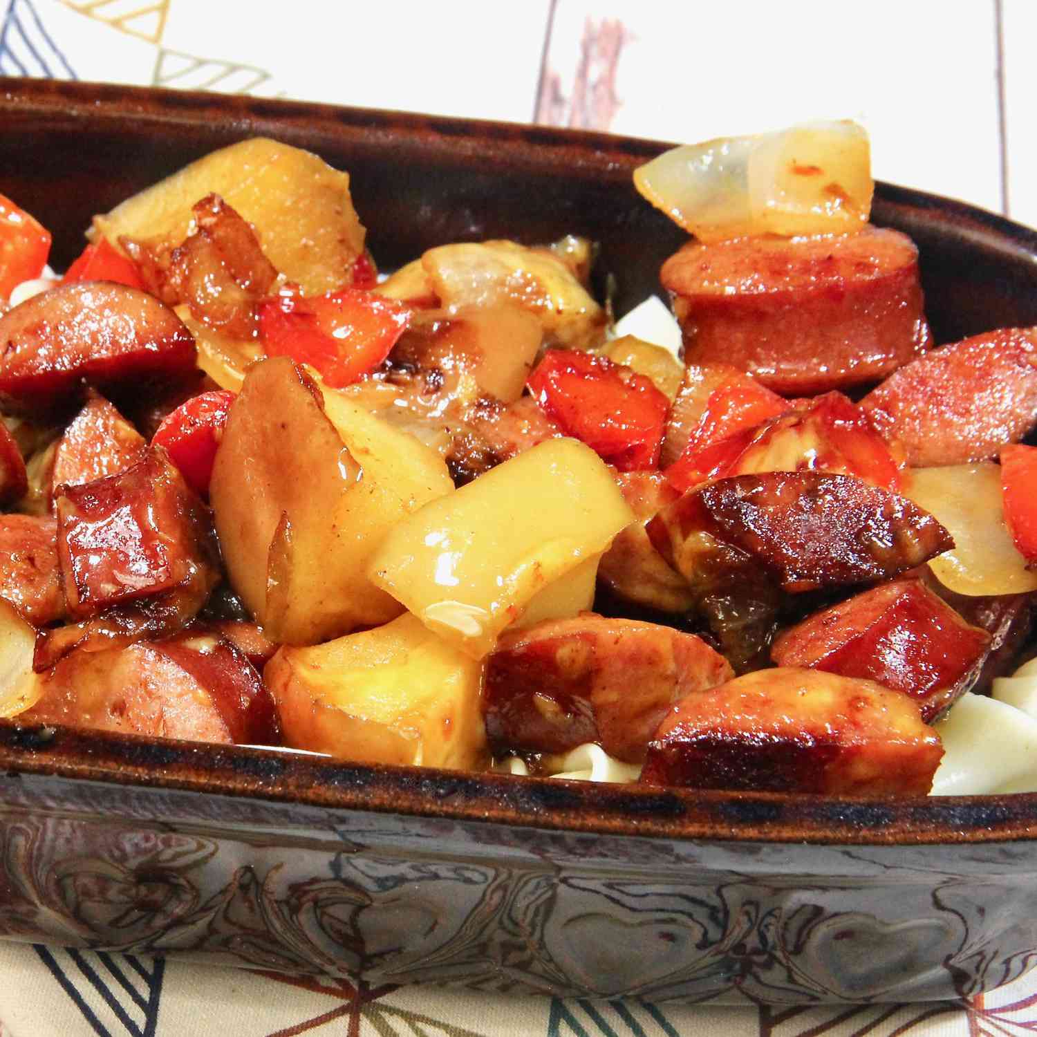 Kielbasa Sausage with Apples and Onions