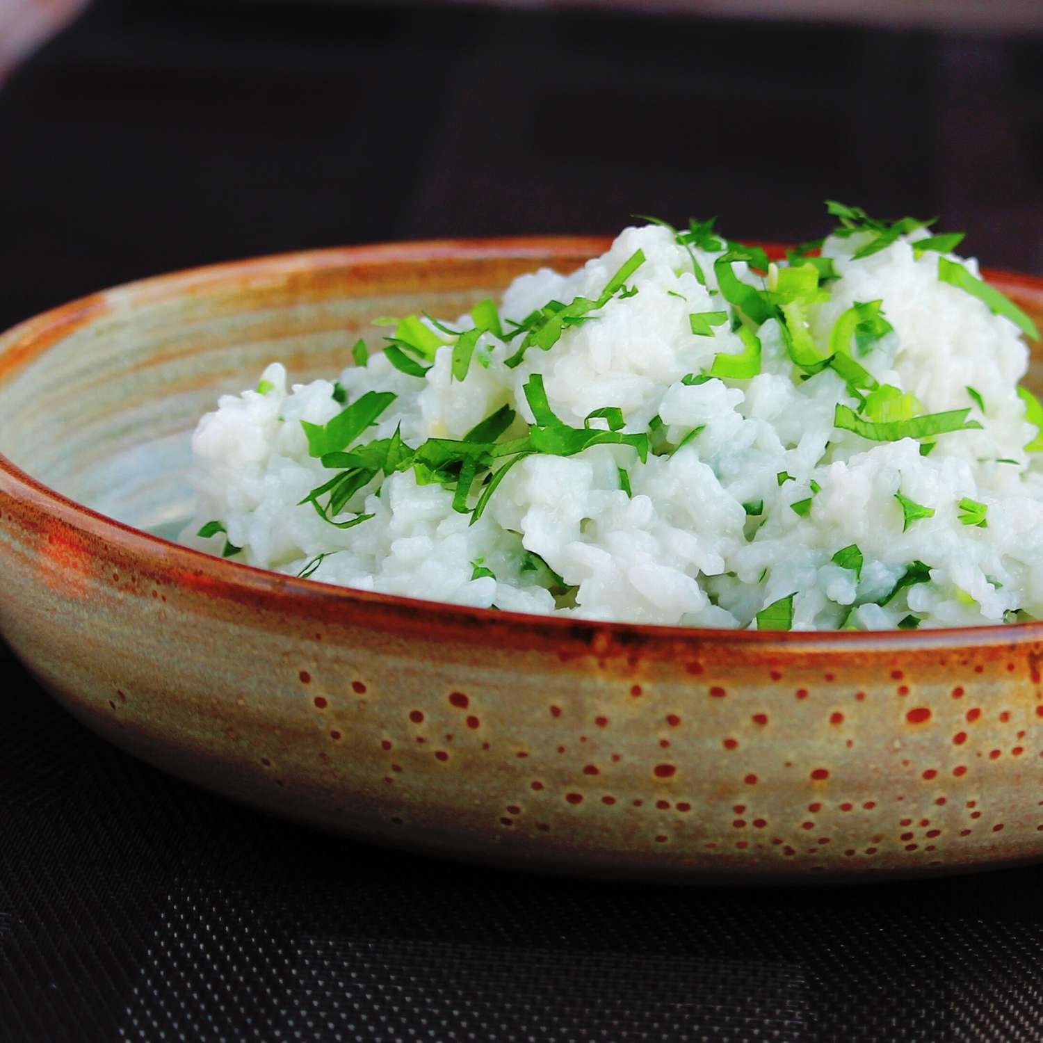 close up view of Lime Cilantro Rice in a bowl