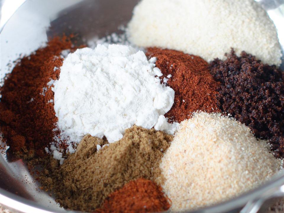 close up view of spices in a bowl