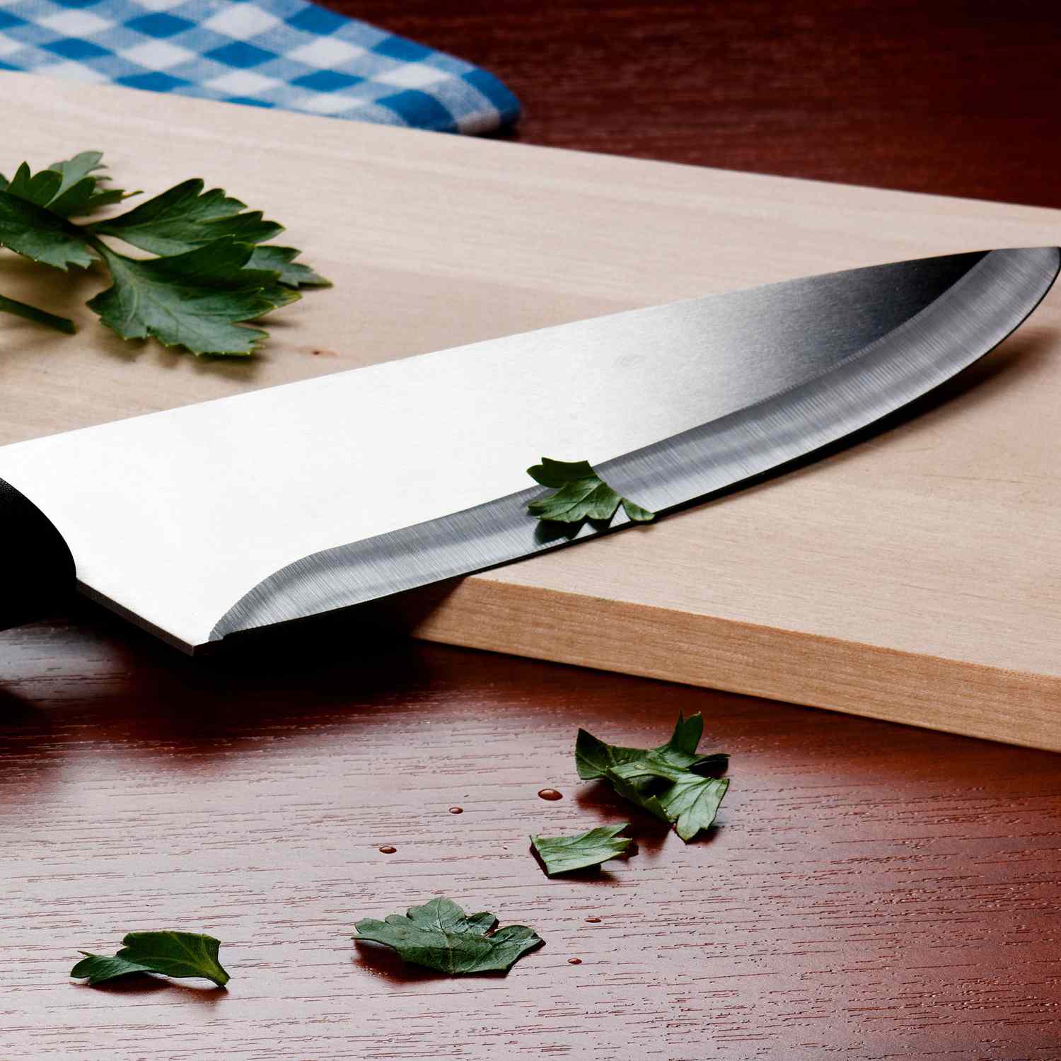 Kitchen Knife on cutting board