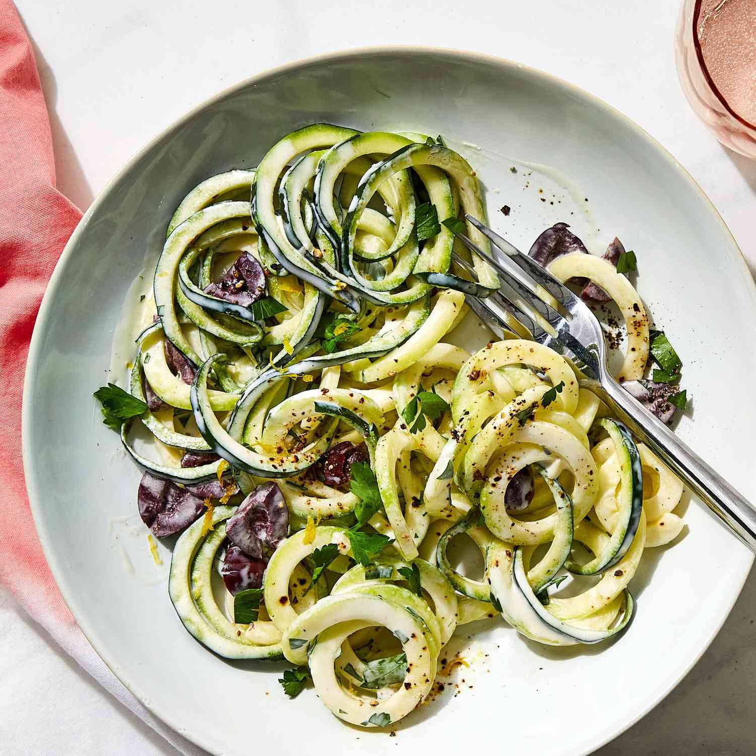 Zucchini Noodle Salad with Buttermilk Dressing