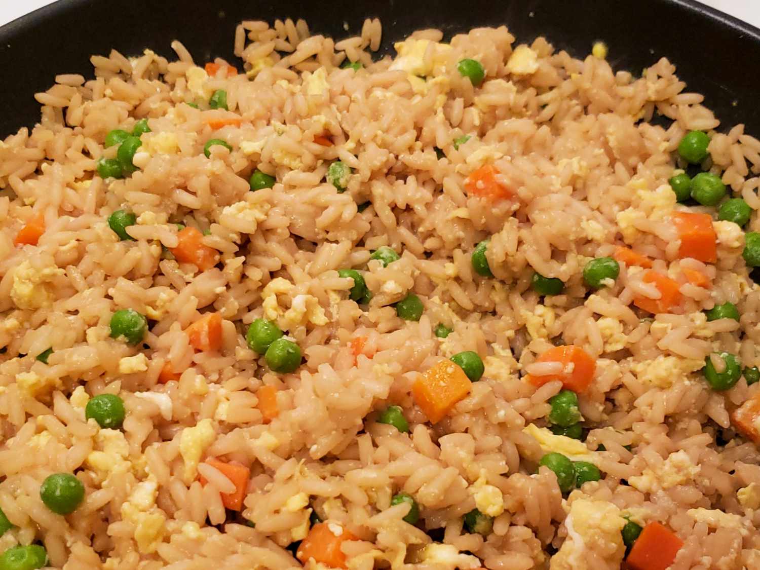 close up view of Egg Fried Rice in a pan