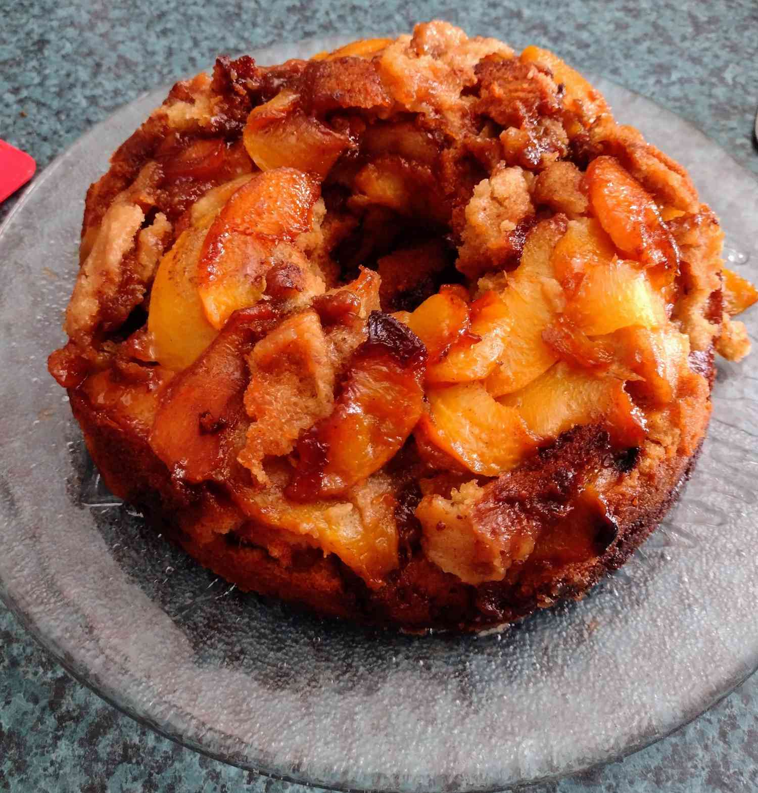 Peach Cobbler Upside-Down Pound Cake