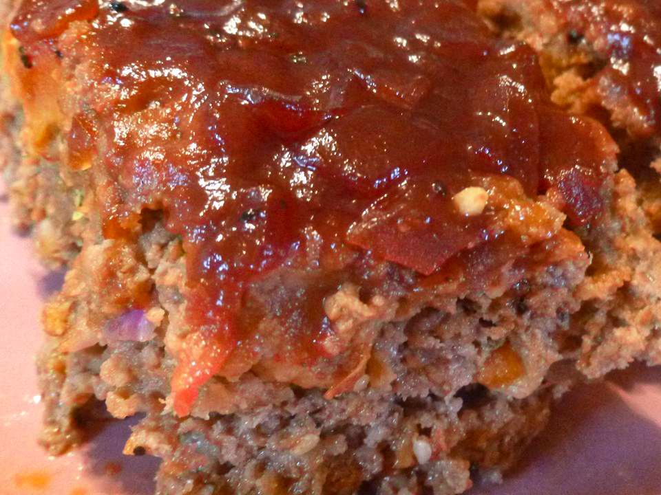 close up view of slices of meatloaf on a platter