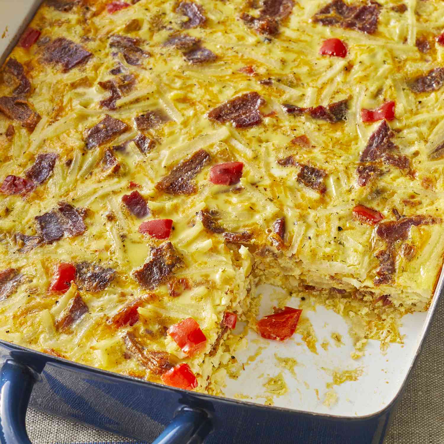 close up view of Brunch Casserole in a baking dish