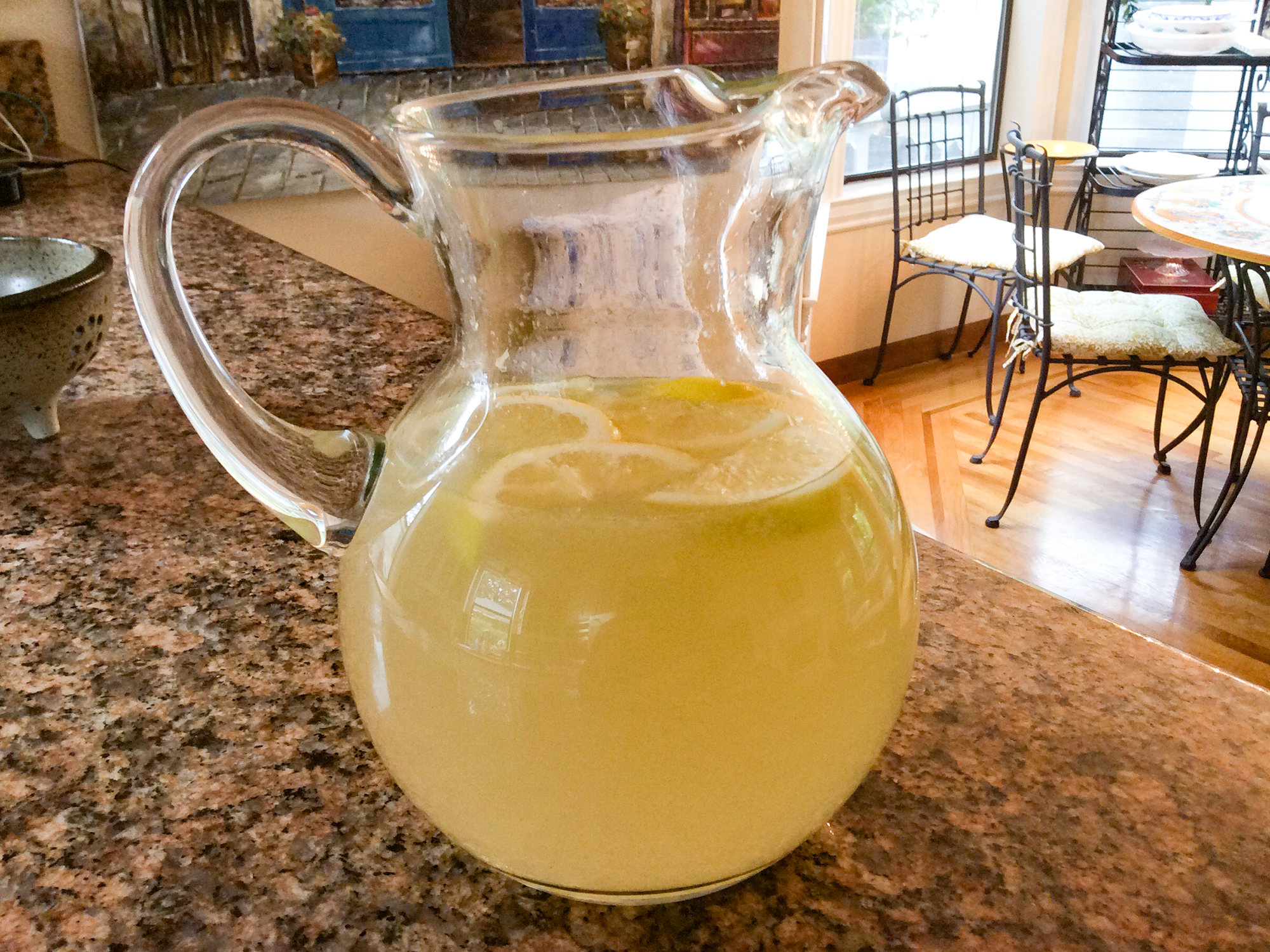 close up view of Hard Lemonade in a pitcher