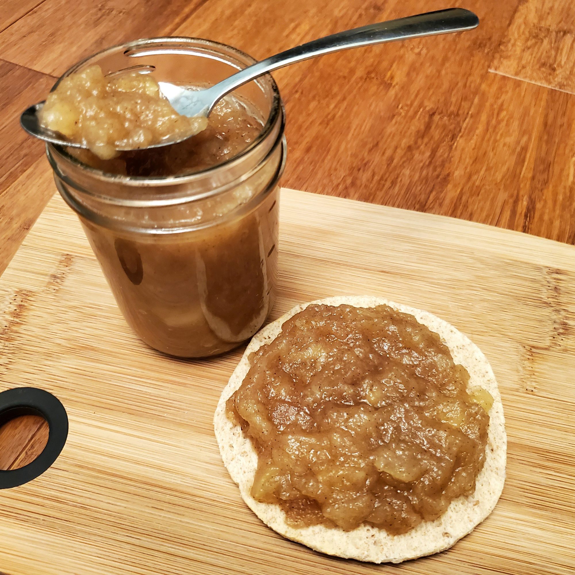 Apple Butter in jar and on bread