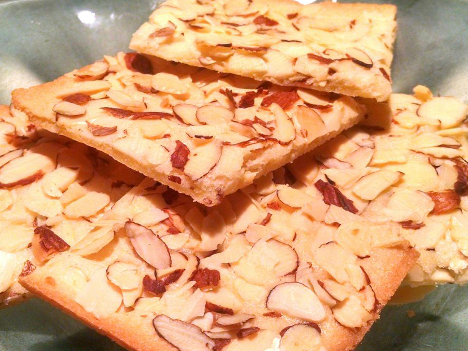 close up view of Almond Thins in a bowl